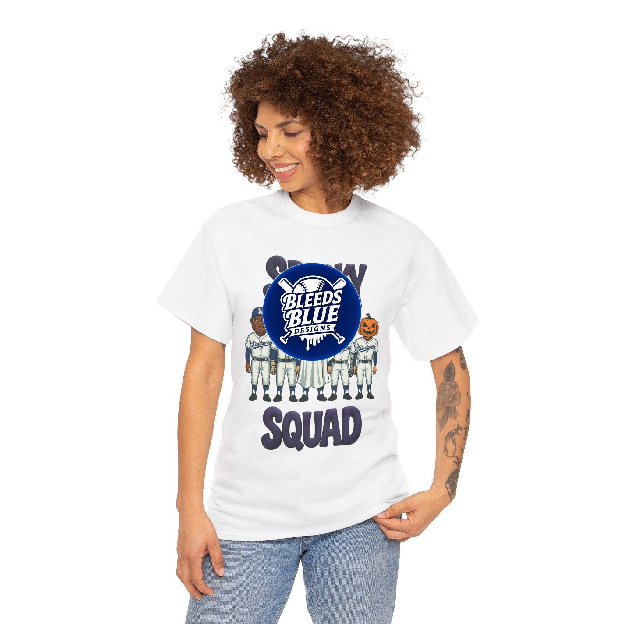 Halloween Spooky Squad Tee Shirt - Unisex Heavy Cotton Casual Fit