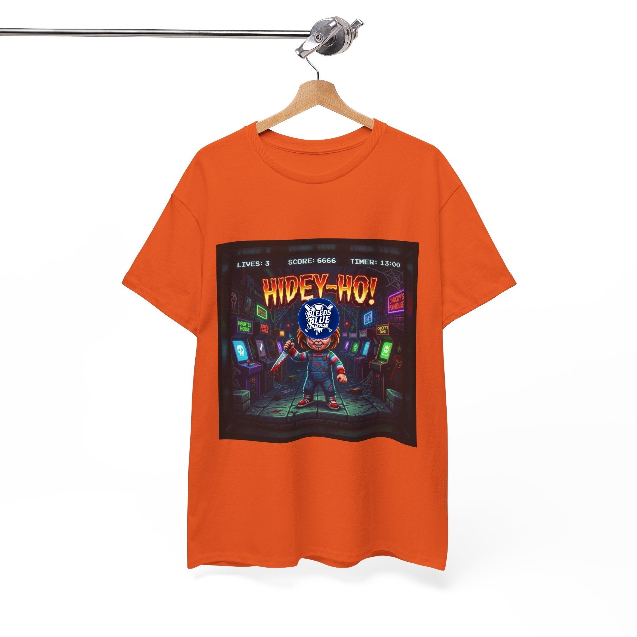 Halloween Hidey-Ho Chucky Retro Arcade Spooky Season T-Shirt