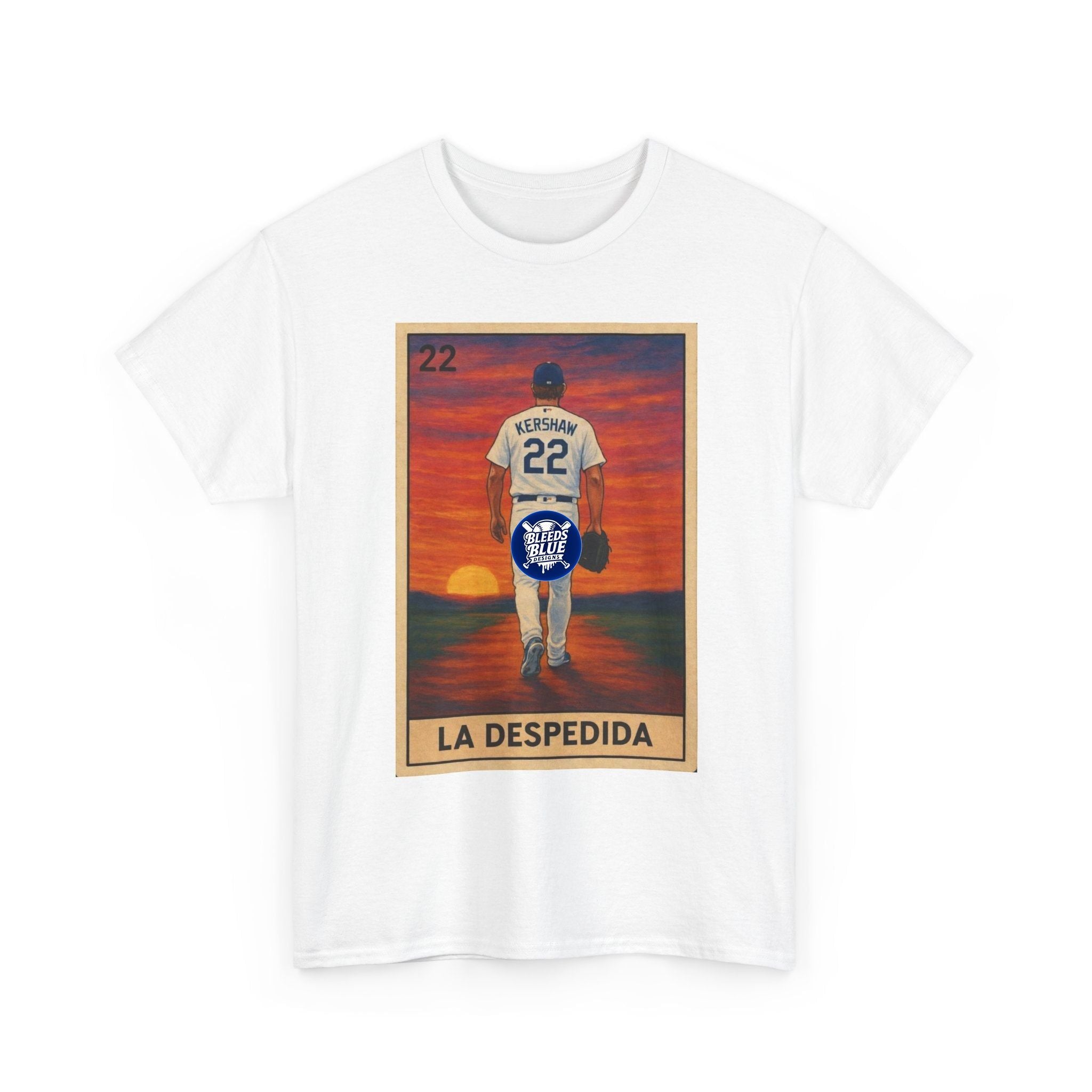 Dodgers Kershaw "La Despedida" Loteria Card Graphic Tee Shirt - Unisex Heavy Cotton Casual Fit