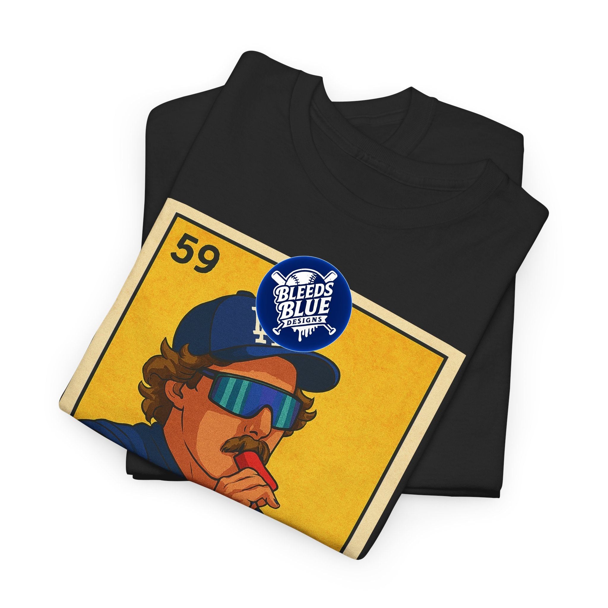 Dodgers Kike El Paletero Loteria Card Tee Shirt -  Unisex Heavy Cotton Casual Fit