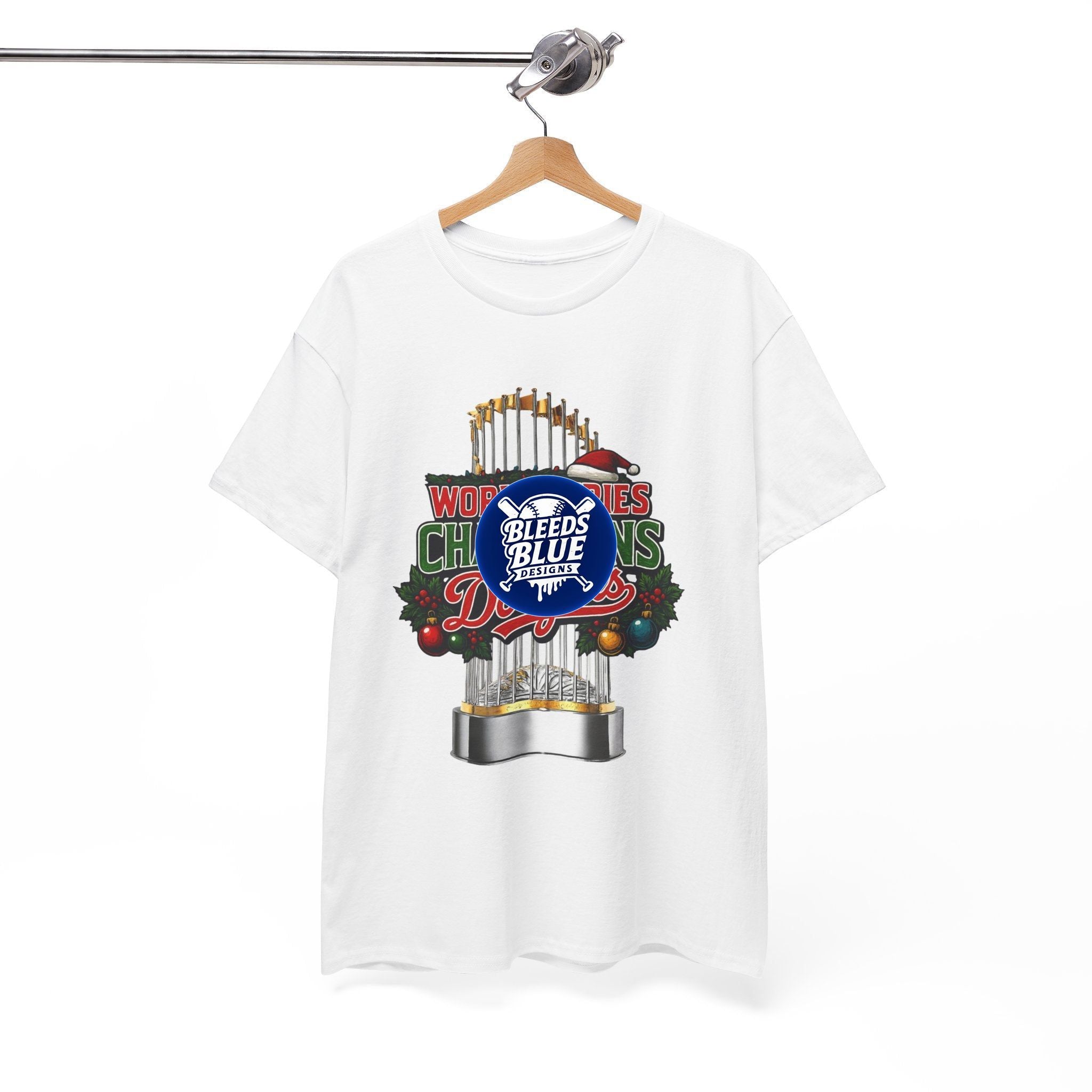 Holiday World Series Champions Dodgers Tee Shirt - Unisex Heavy Cotton Casual Fit