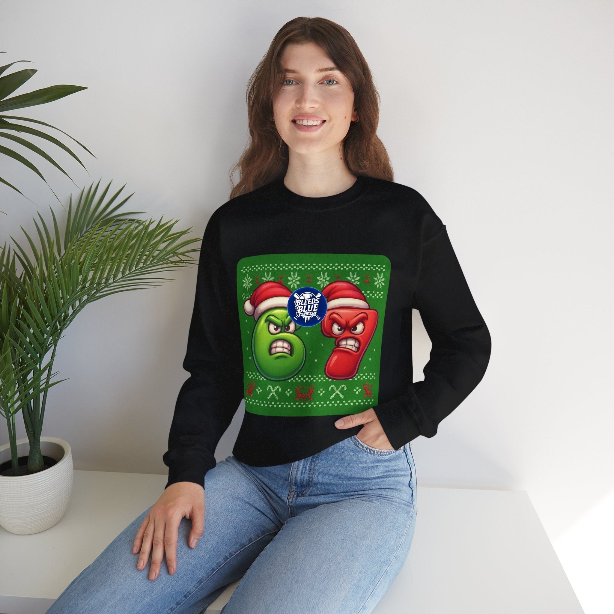Holiday Ugly Christmas Angry 67 Sweatshirt - Unisex Crewneck Casual Streetwear