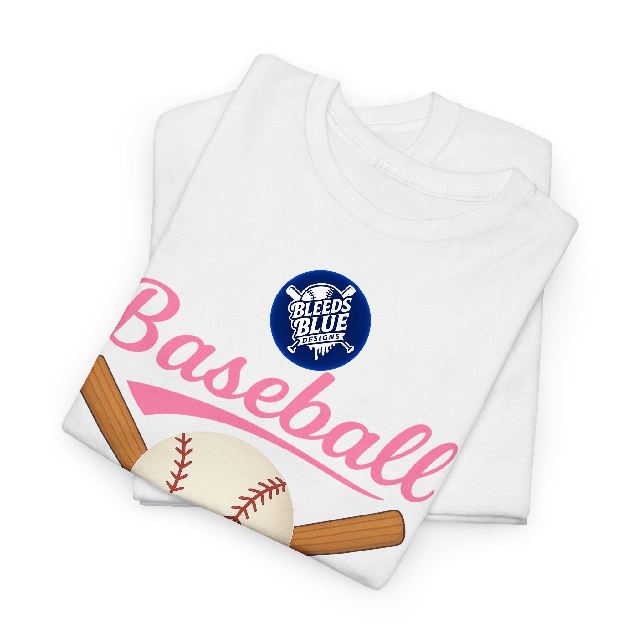 Pink Baseball Mom Tee Shirt - Unisex Heavy Cotton Casual Fit