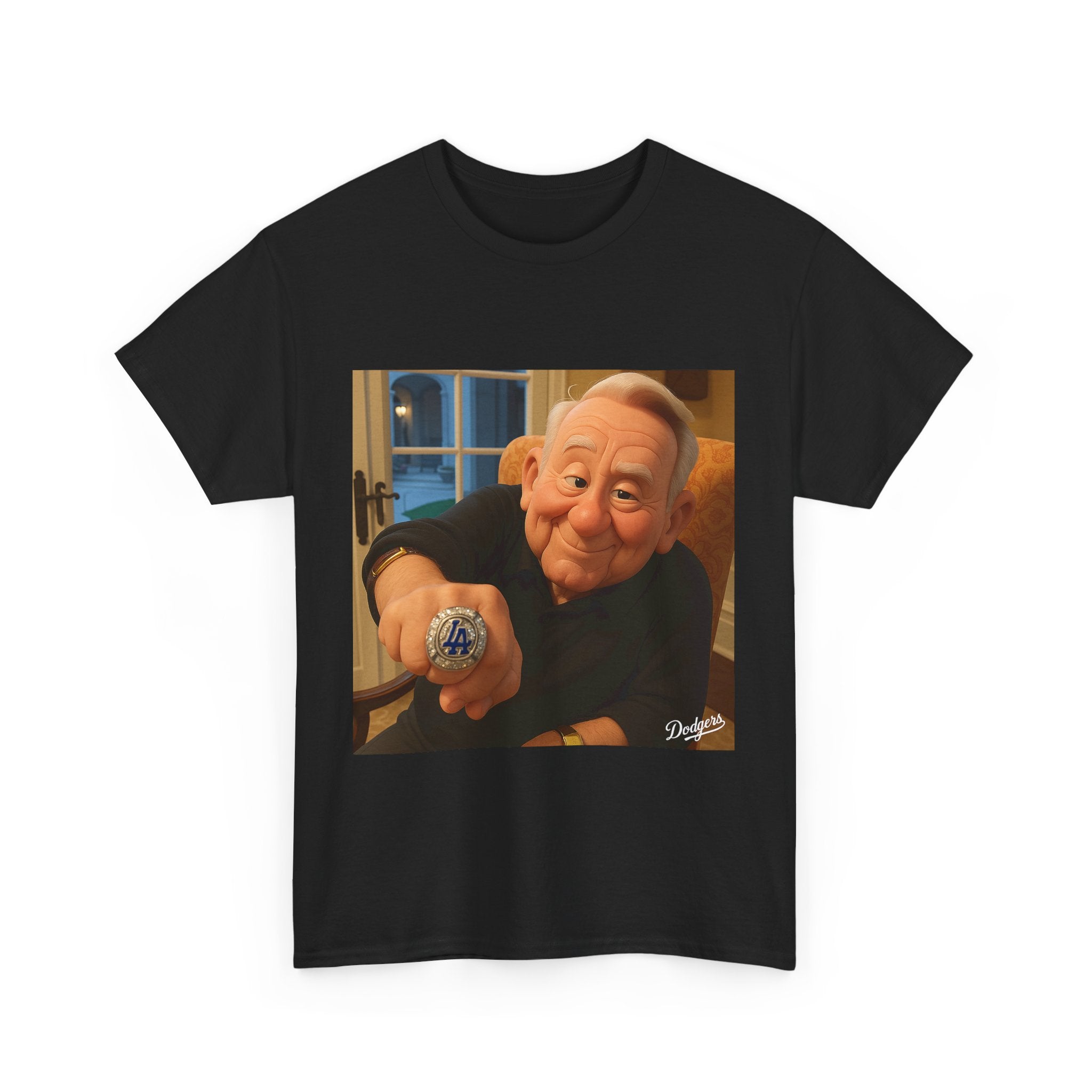 Vin Scully Championship Ring Tee Shirt - Unisex Heavy Cotton Tee Casual Fit
