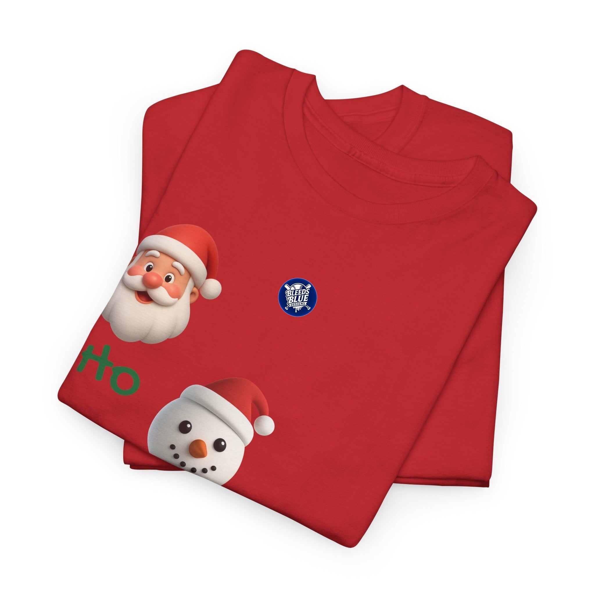 Holiday Ho Ho Ho Tee Shirt - Unisex Heavy Cotton Casual Fit