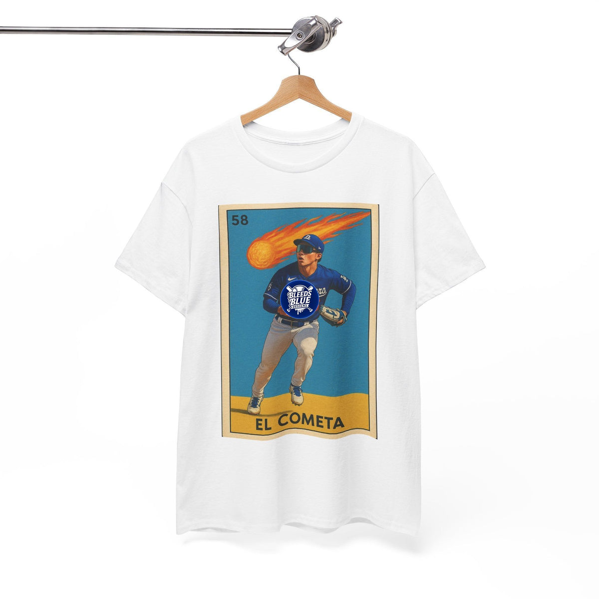 Dodgers Hyeseong Kim El Cometa Loteria Card Tee Shirt - Unisex Heavy Cotton Casual Fit