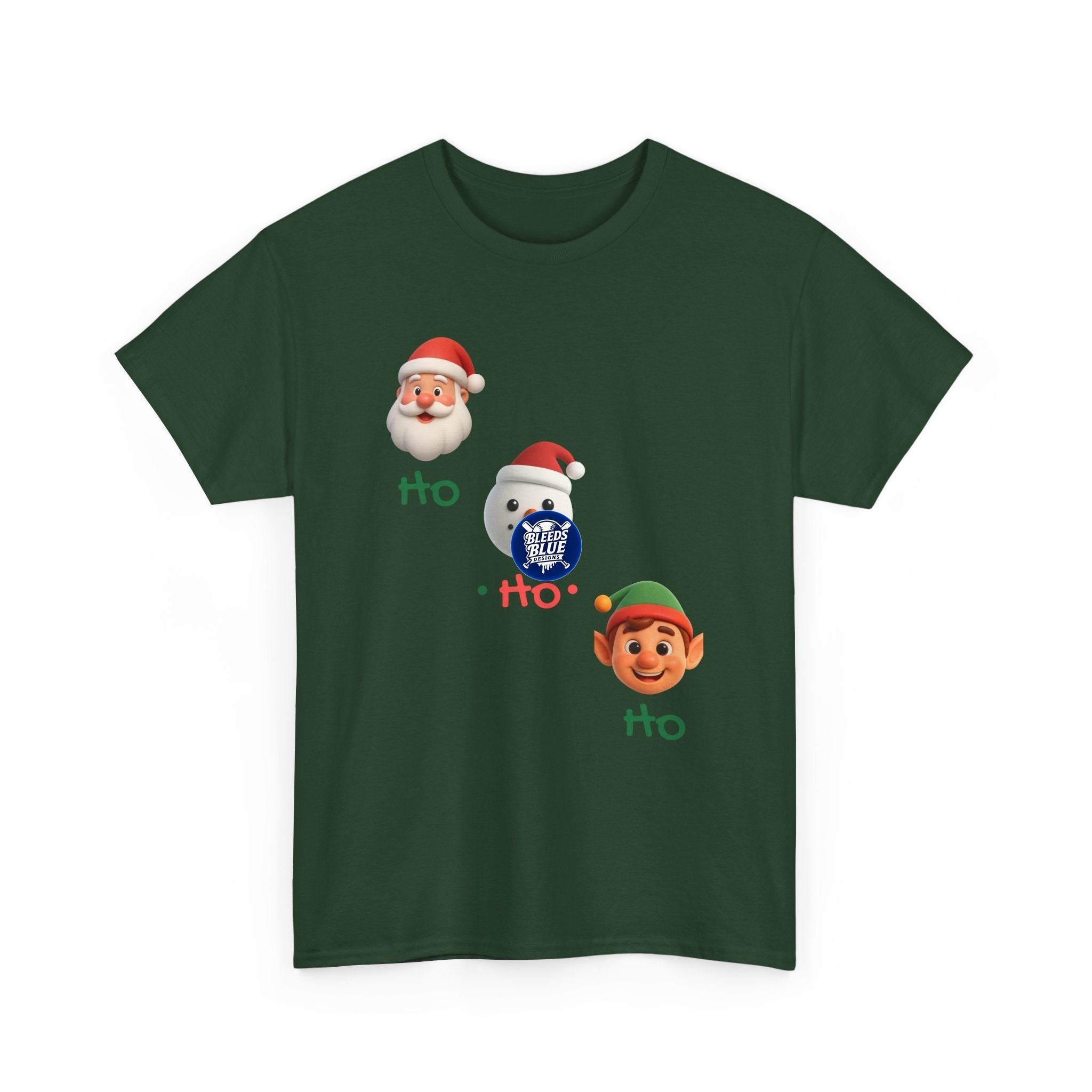 Holiday Ho Ho Ho Tee Shirt - Unisex Heavy Cotton Casual Fit