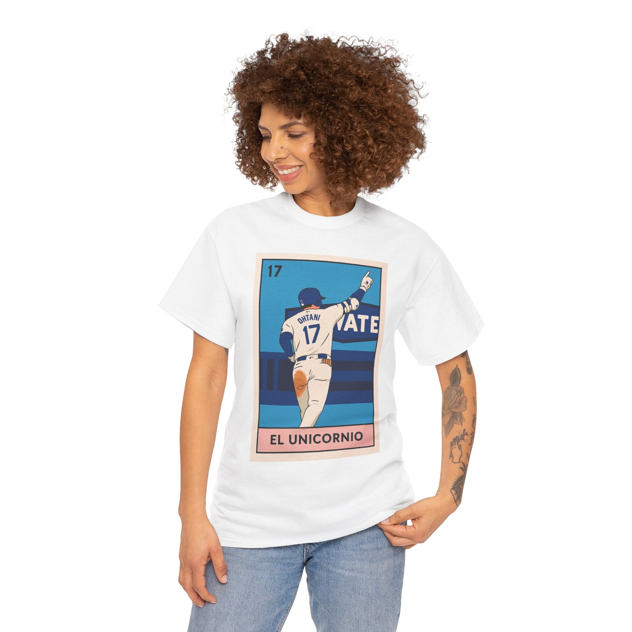 Ohtani El Unicornio Loteria Card Tee Shirt - Unisex Heavy Cotton Casual Fit