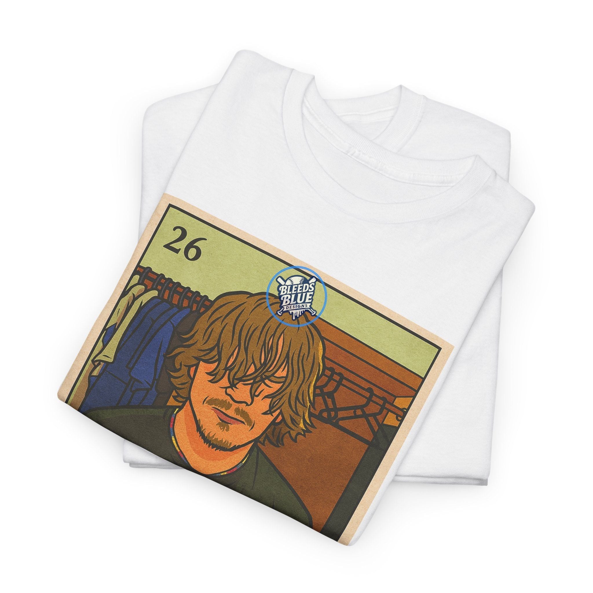 Kike El Rockero Loteria Card Tee Shirt - Unisex Heavy Cotton Casual Fit