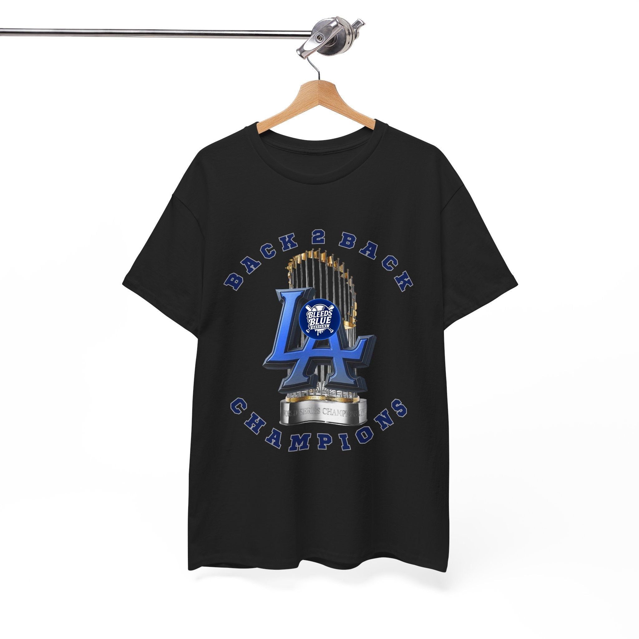 LA Back-to-Back Champions T-Shirt — Baseball World Series Trophy Tee