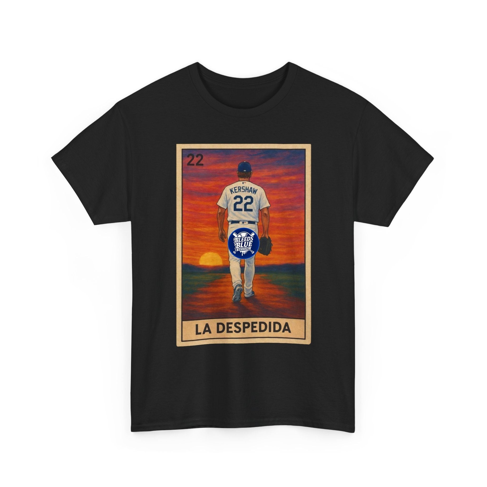 Dodgers Kershaw "La Despedida" Loteria Card Graphic Tee Shirt - Unisex Heavy Cotton Casual Fit