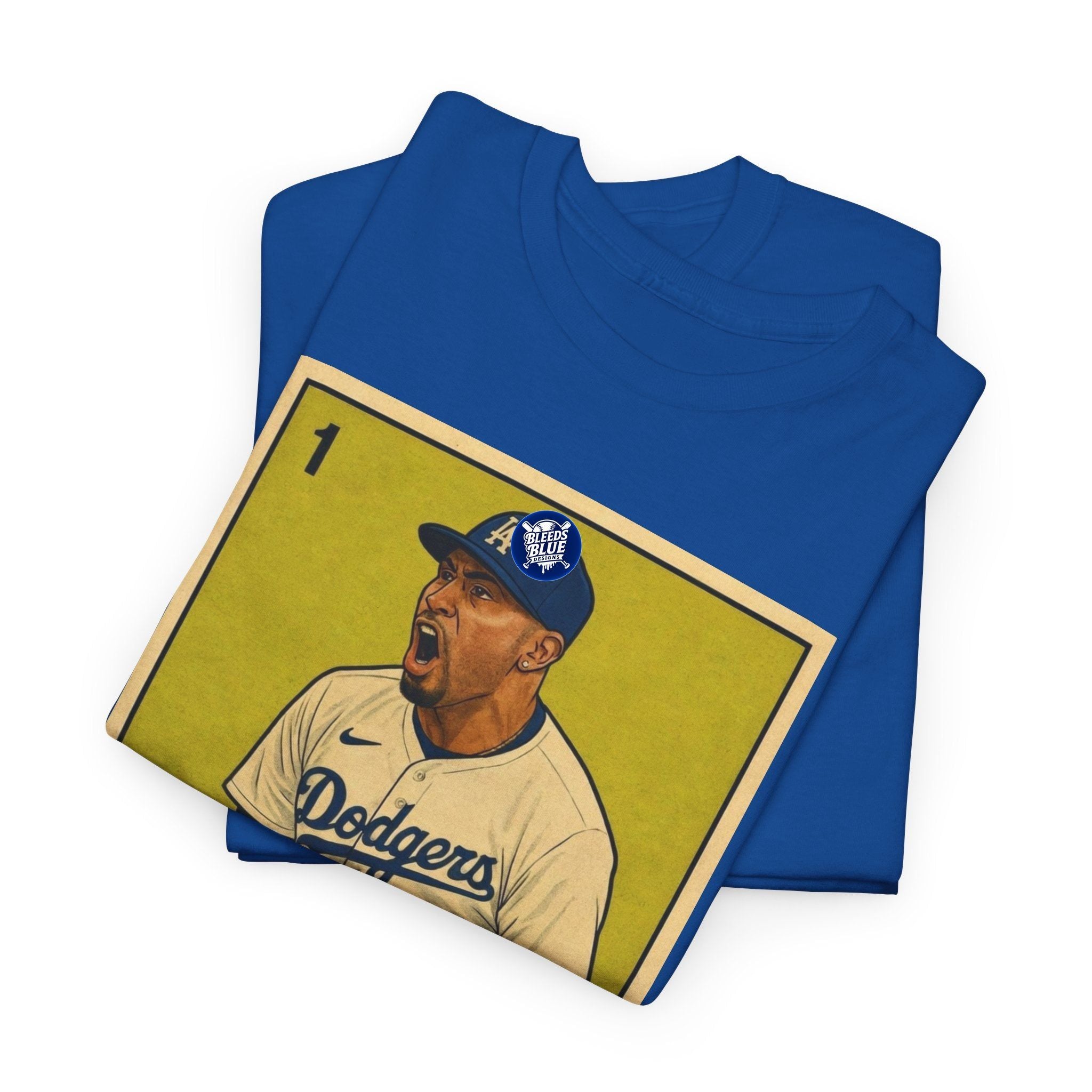 La Trompeta Baseball T-Shirt — Vintage Dodgers Trading Card Design