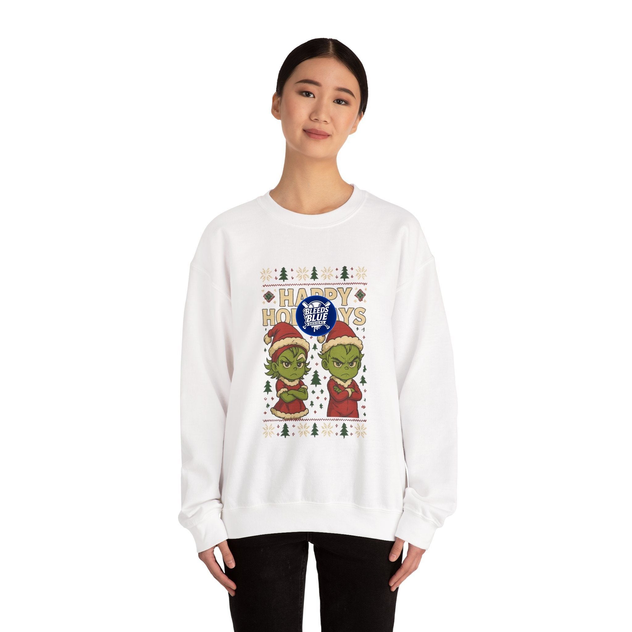 Holiday Ugly Christmas Baby Grinchies Sweatshirt - Unisex Crewneck Casual Streetwear