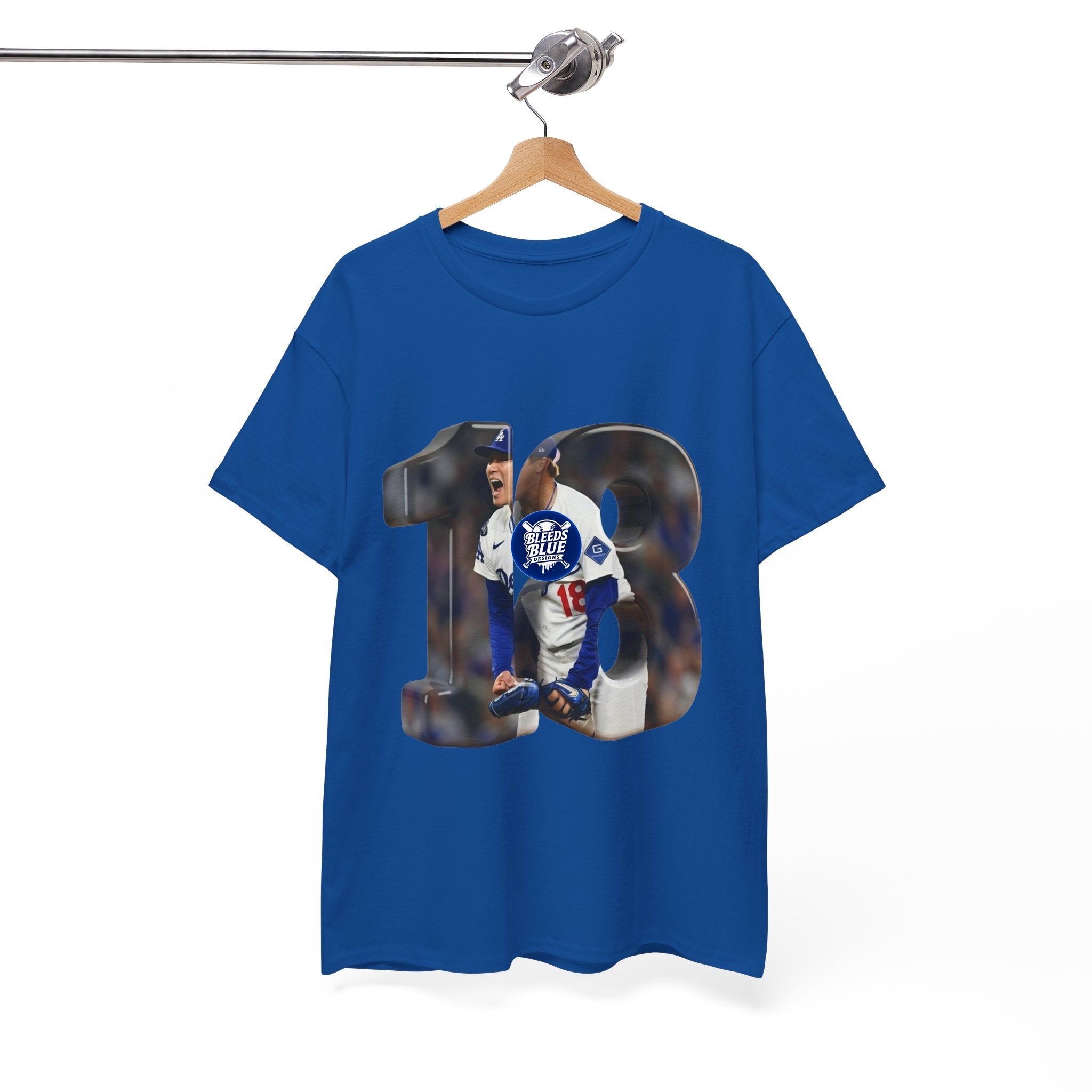 Baseball Number 18 T-Shirt – Player Photo Graphic Tee
