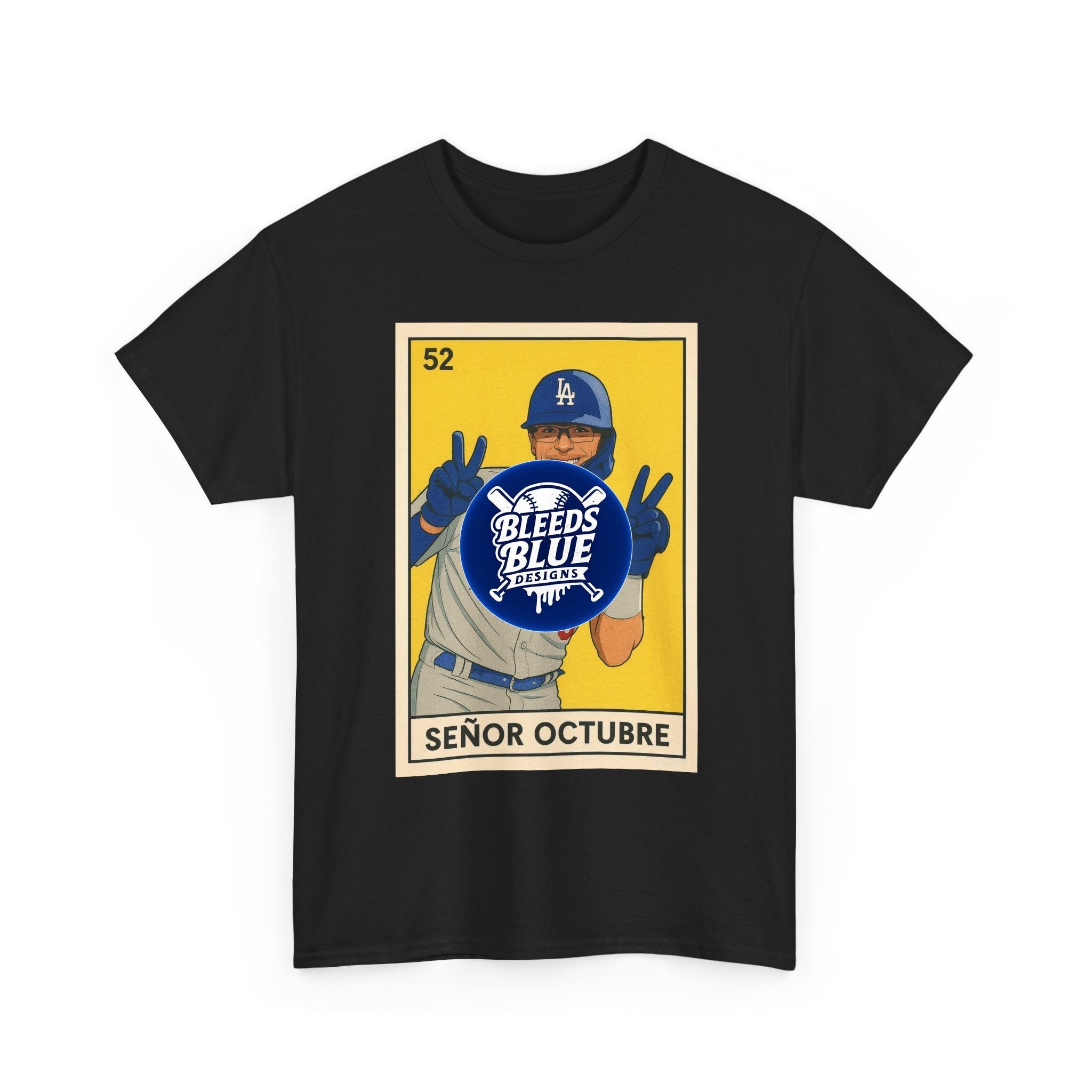 Kike Senor Octubre Loteria Card Tee Shirt - Unisex Heavy Cotton Casual Fit