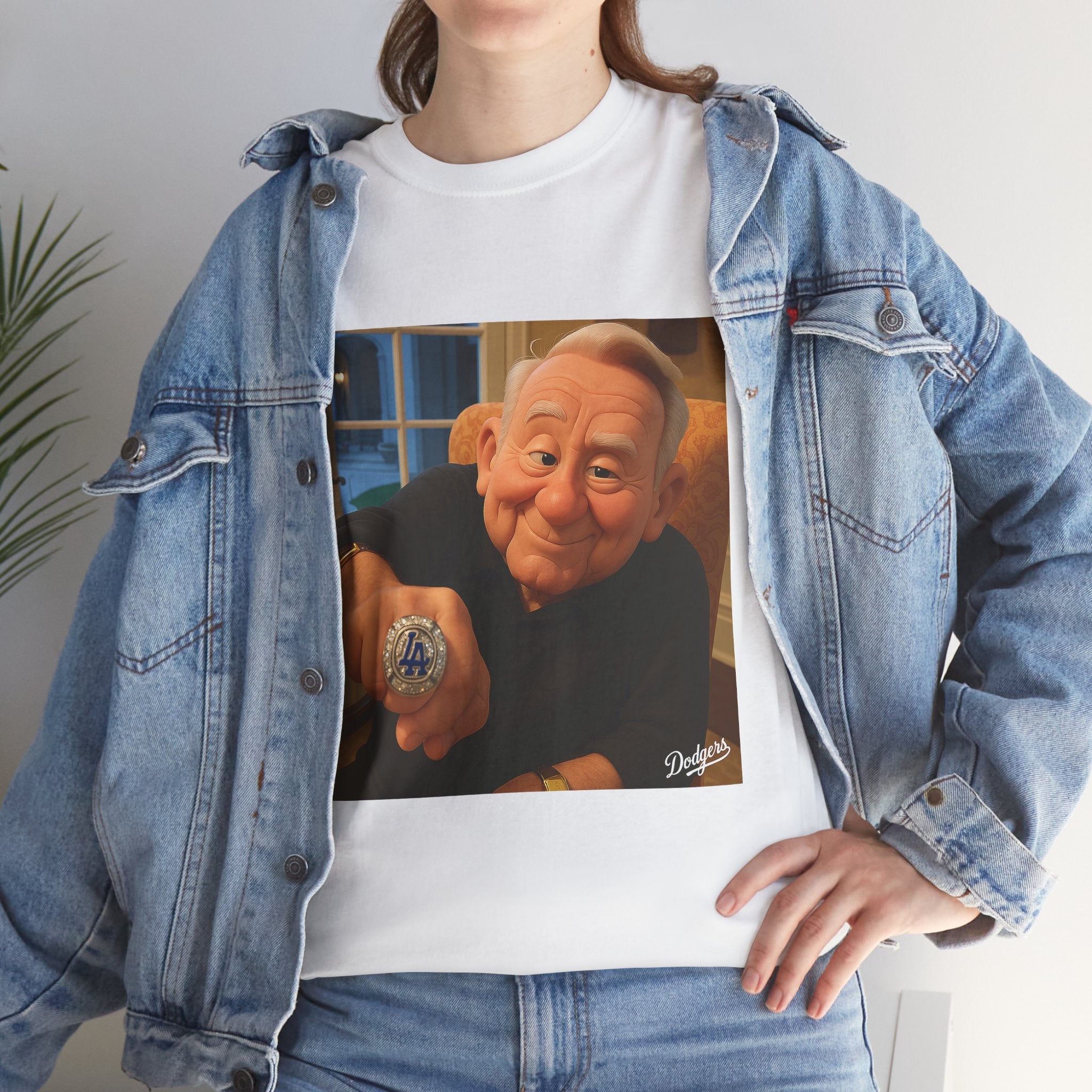 Vin Scully Championship Ring Tee Shirt - Unisex Heavy Cotton Tee Casual Fit
