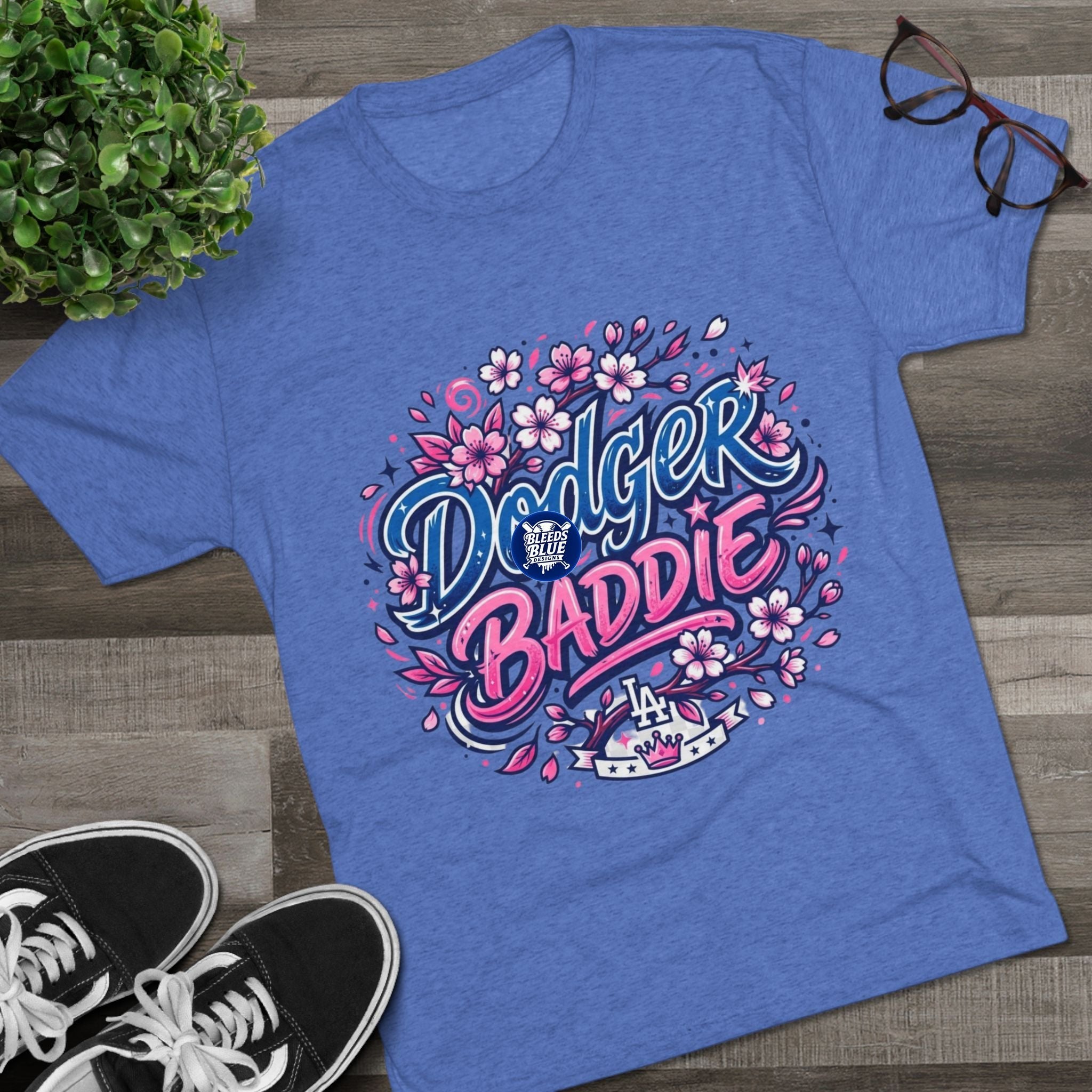 Dodger Baddie Cherry Blossom T-Shirt — Floral LA Dodgers Fan Tee