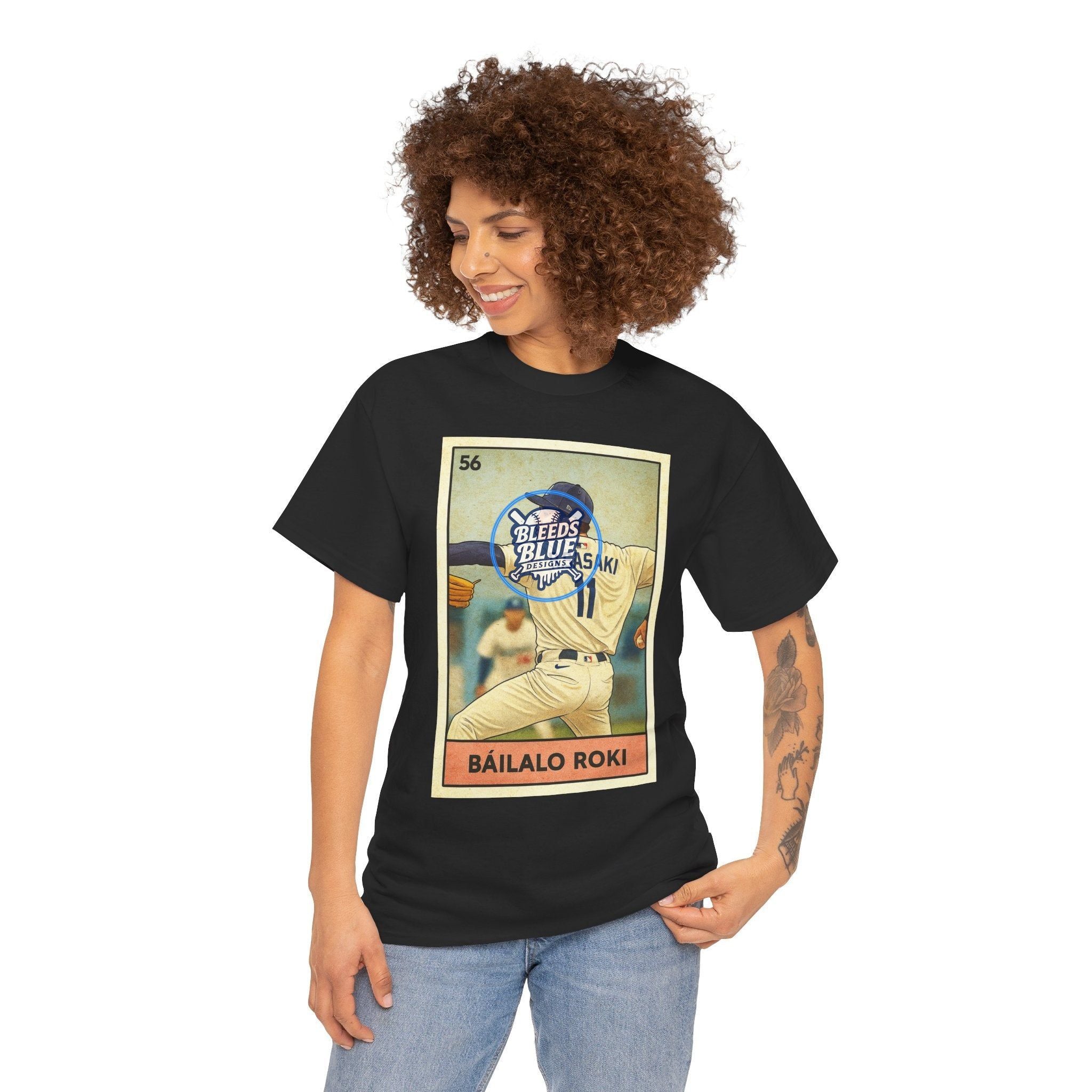 Sasaki Bailalo Roki Loteria Card Tee Shirt - Unisex Heavy Cotton Casual Fit