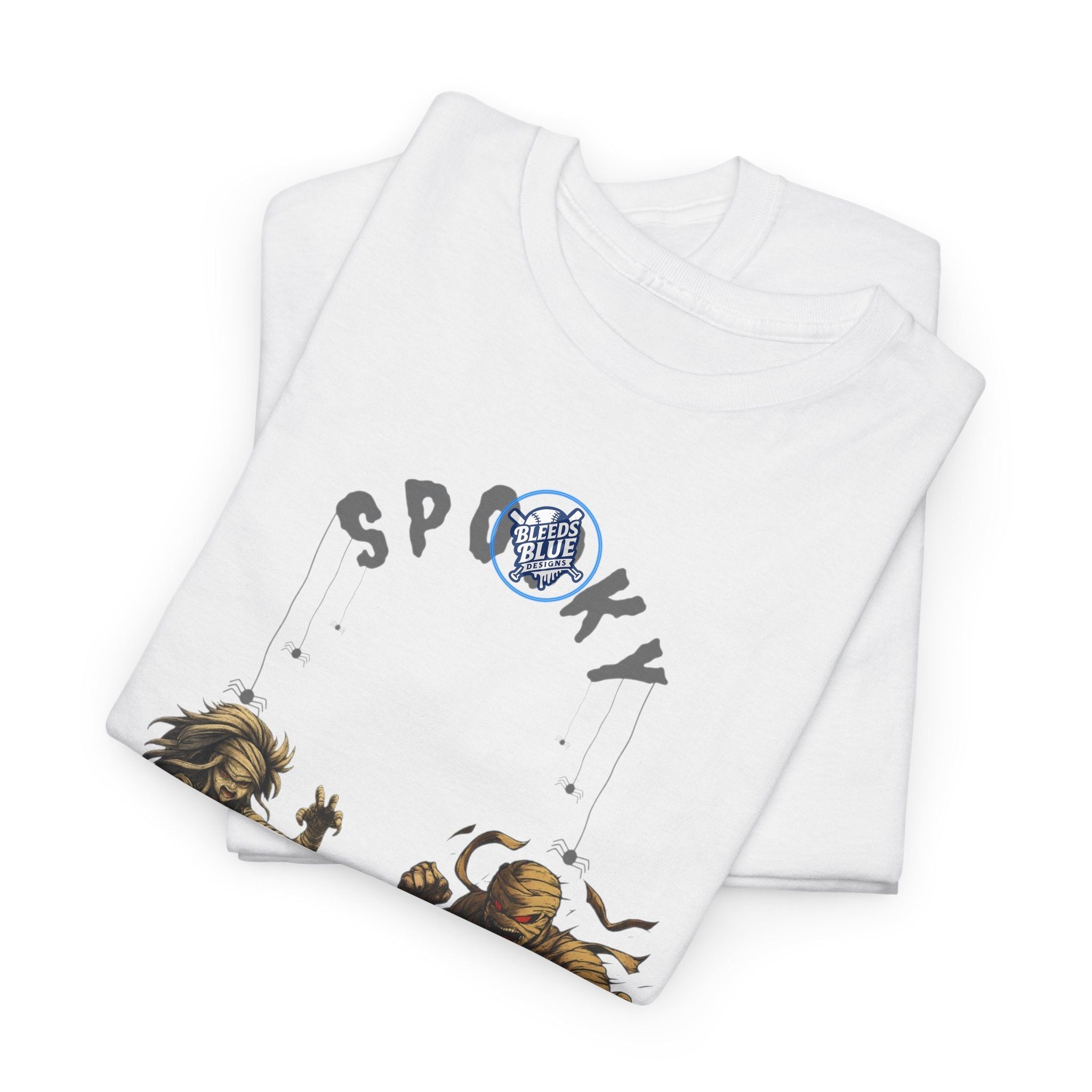 Halloween Spooky Mummy Couple Vibes Anime Tee Shirt - Unisex Heavy Cotton Casual Fit