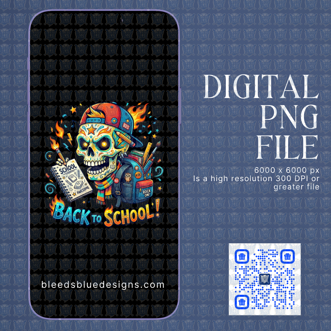 Fire Skull Head Back to School PNG | Digital Art (6000x6000)