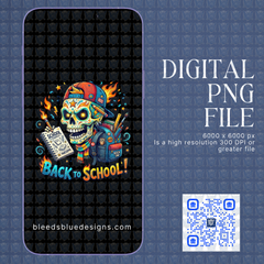 Fire Skull Head Back to School PNG | Digital Art (6000x6000)