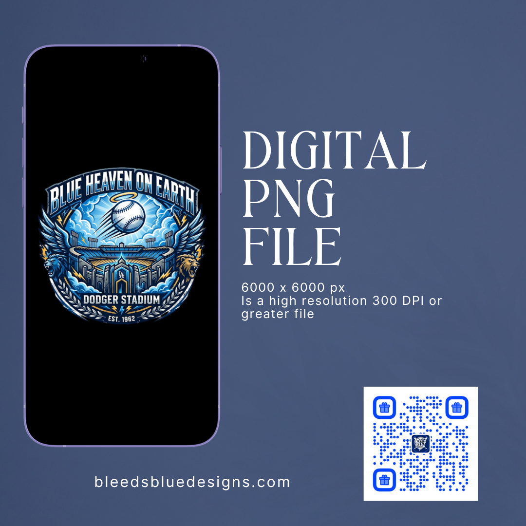 Dodgers Stadium Blue Heaven on Earth PNG | Digital Art (6000x6000)