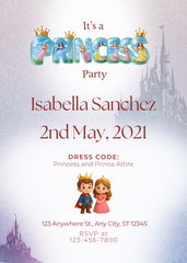 Princess Party Editable Invitation (Portrait)