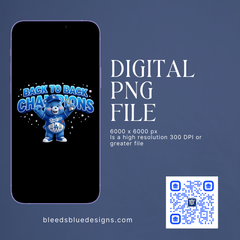 Dodgers Blue Bear Back to Back Champions PNG | Digital Art (6000x6000)