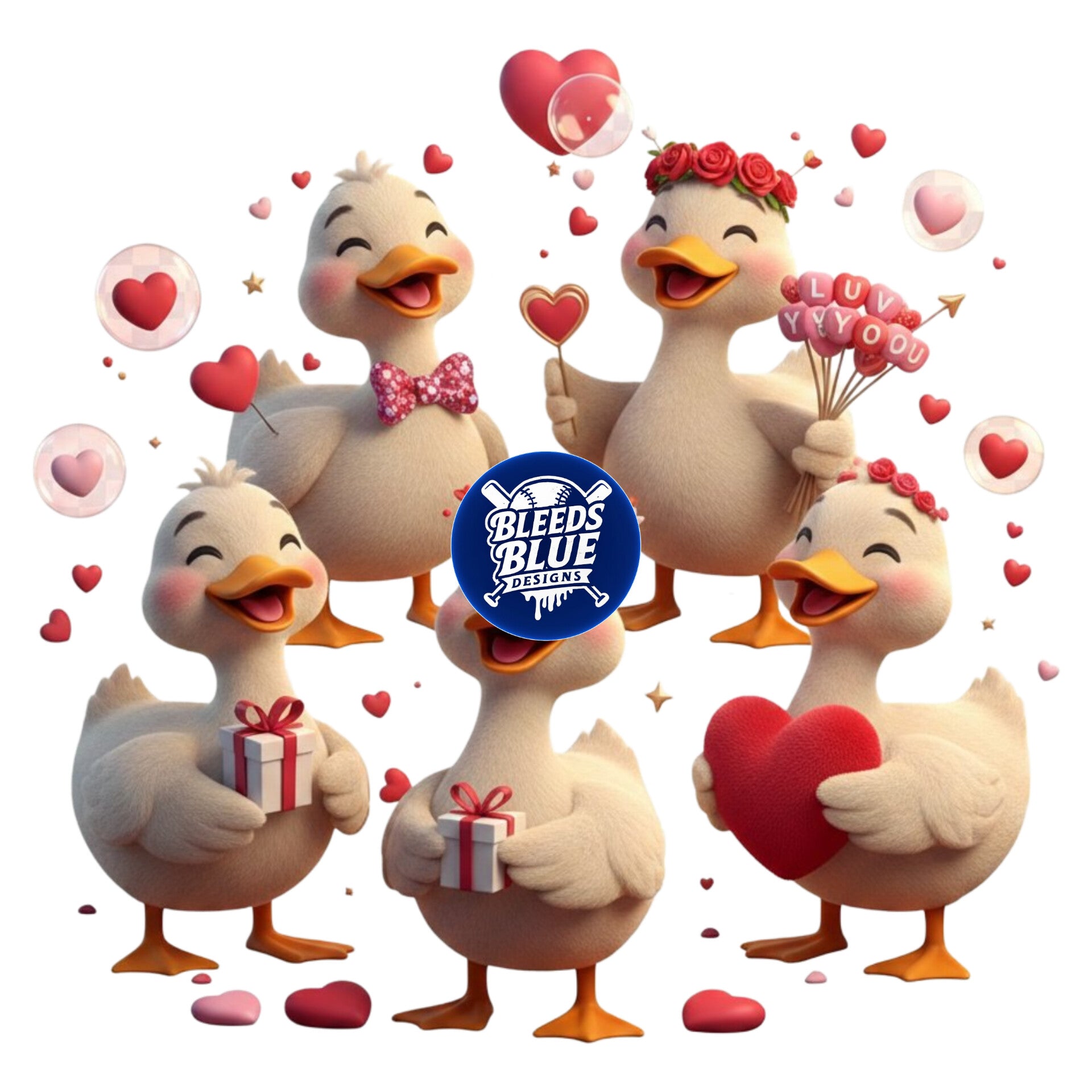 Valentine Ducks PNG | Digital Art (6000x6000)