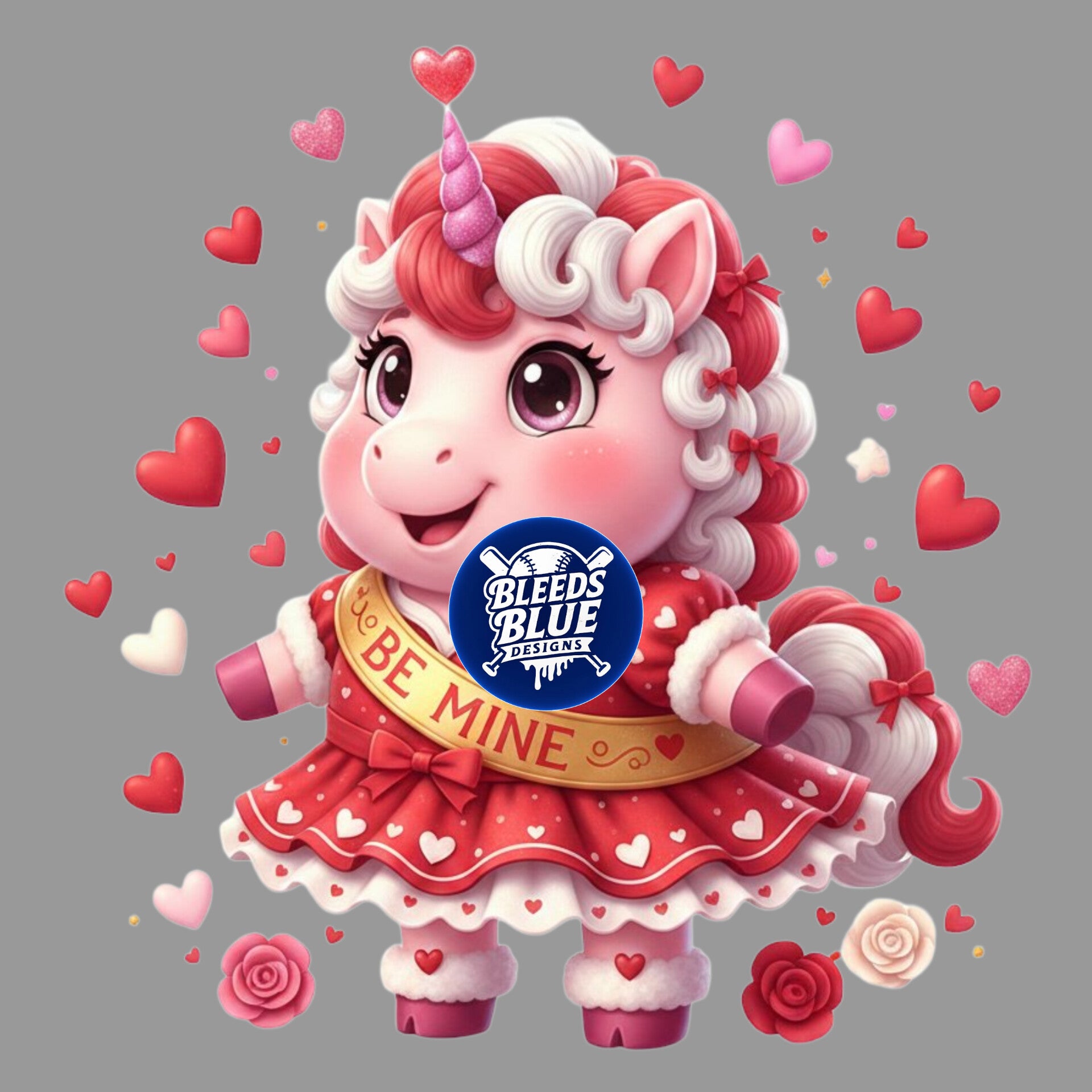 Pink Unicorn Valentine Be Mine PNG | Digital Art (6000x6000)