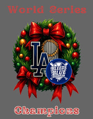 Holiday World Series Champions Dodgers Wreath PNG | Digital Art (6000x7712)