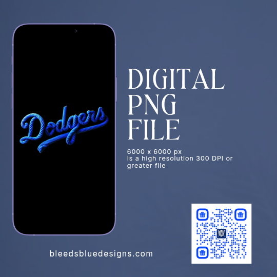Blue Lasso Dodgers PNG | Digital Art (6000x6000)