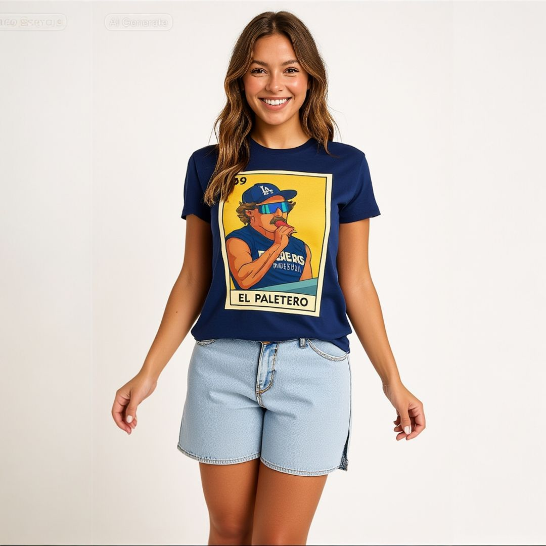 Kike El Paletero Loteria Card Tee Shirt -  Unisex Heavy Cotton Tee Casual Fit