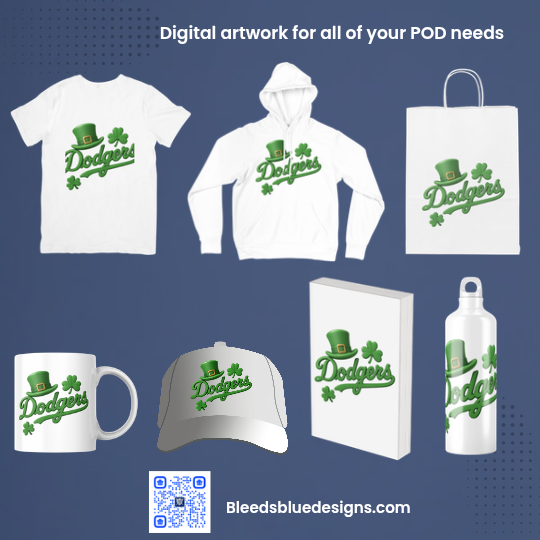 St Patricks Day Green Dodgers PNG | Digital Art (6000x6000)