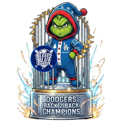 Holiday Dodgers Baby Grinch on Back 2 Back Trophy PNG | Digital Art (6000x6000)