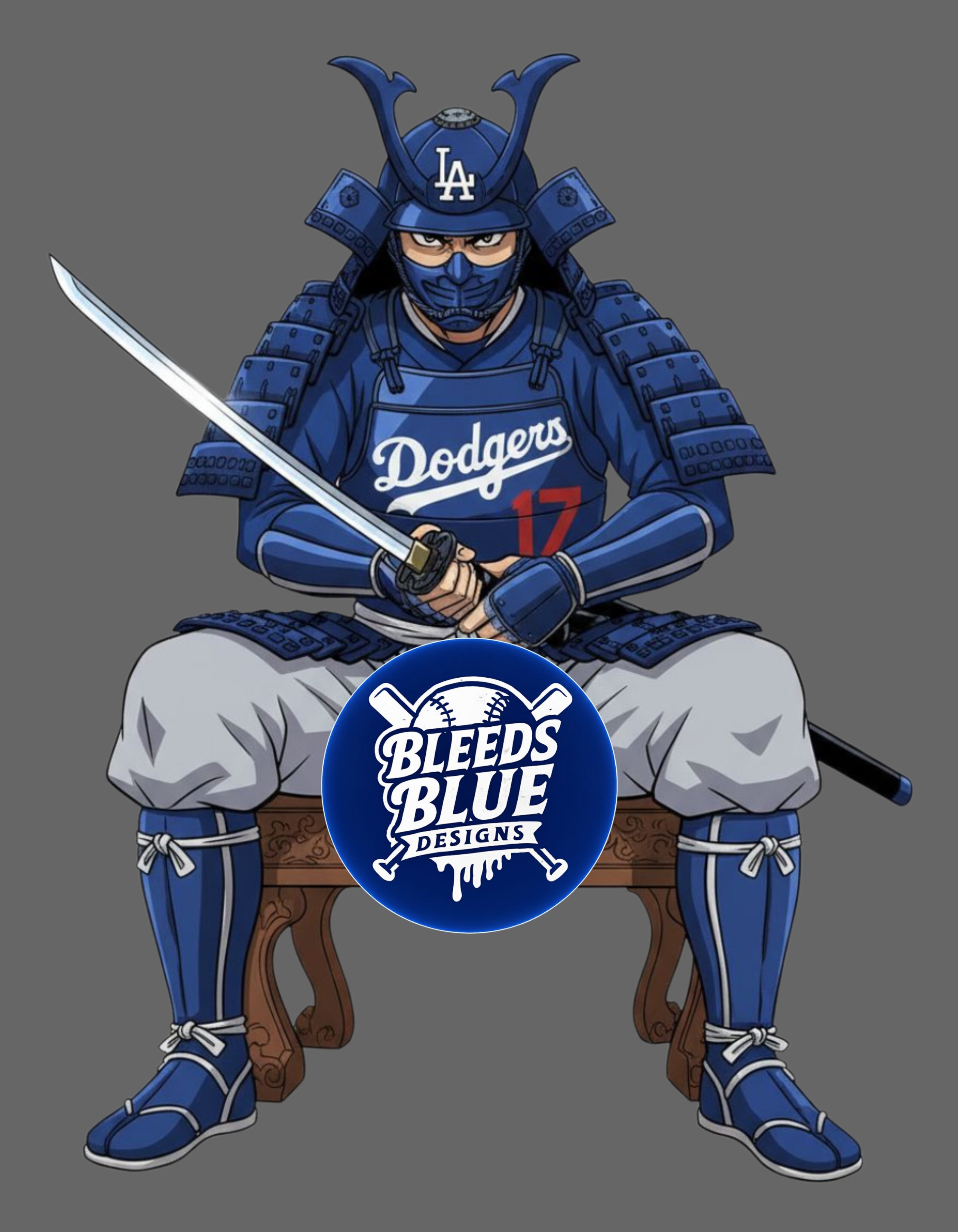 Dodgers Samurai Ohtani No Captions PNG | Digital Art (6000x7719)
